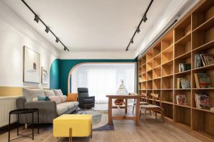 [邵阳壹号国际设计]现代简约装修案例，客厅+书房设计很有书香气