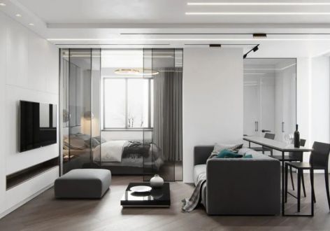 汇龙新城90平米两居室现代简约风格装修案例