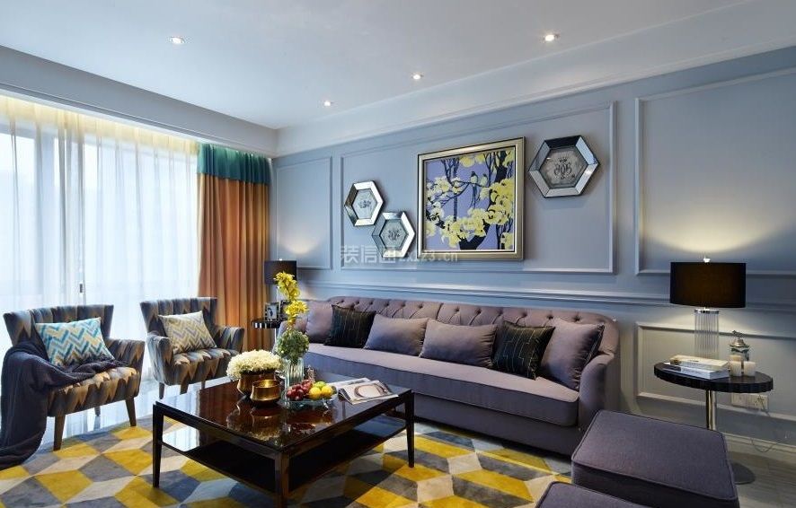 美式客厅沙发效果图 美式客厅装修布局效果图