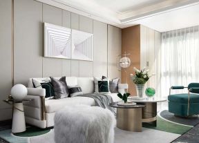 广州毛坯房客厅沙发背景墙装潢设计图片