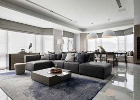 广州毛坯房客厅布艺沙发装潢设计图片