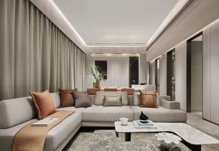 广州180平毛坯房客厅装潢设计图片