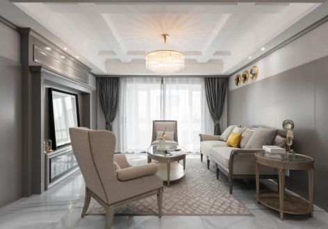 中海长安云锦189平米美式风格四居室设计图案例