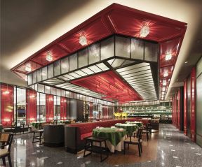 新中式风格餐饮商铺装潢设计效果图片