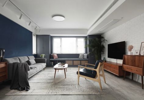 中庚·香江世界125平米三居室北欧风格装修效果图案例