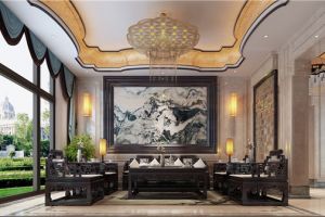 [北京美达轩装饰]中式风格别墅设计，色彩浓重而成熟！