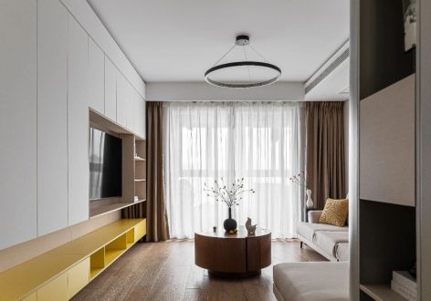 鸿富小区106㎡现代新中式三居室装修案例