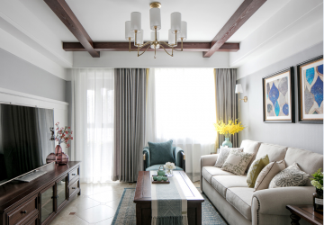 中南·林樾美式风格三居室105平米装修效果图案例