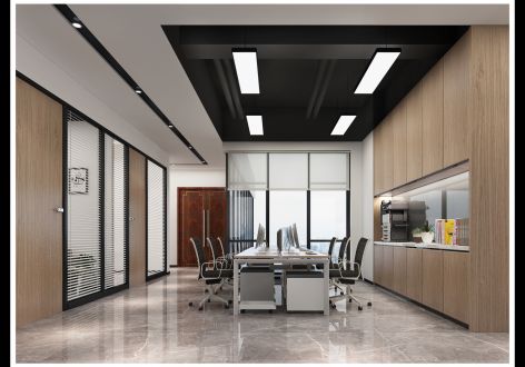 广州太和绿对办公室新中式风格400平米装修案例