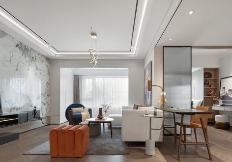 翰林国际现代风格三居室132平米装修案例