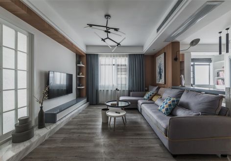 领地海纳豪庭现代风格138平米三居室装修案例