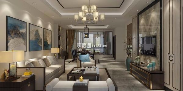 中恒海晖城新中式风格145平米四居室装修案例