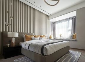 现代风格卧室床头软包装饰效果图片