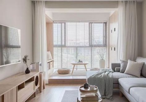 万科·翡翠滨江日式风格二居室87平米装修效果图案例