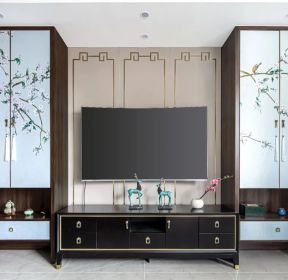 新中式家居电视墙装修设计图片-每日推荐