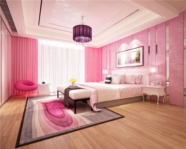 淡粉色墙面配窗帘图片图片