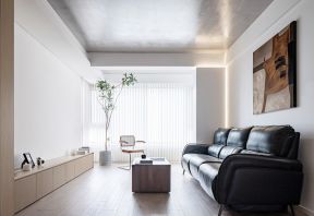 客厅沙发装饰 皮质沙发效果图 小户型客厅装潢