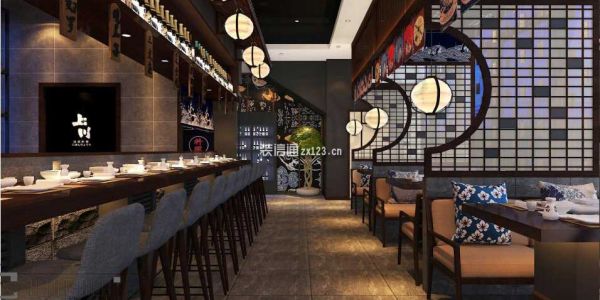 上川日料餐厅现代风格800㎡设计方案