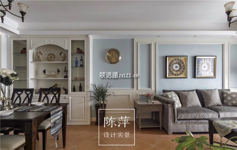 绿城玫瑰园美式风格实景案例在线工地_合肥川豪装饰总部_装信通网