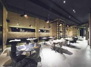 工业风格茶餐厅装潢设计效果图
