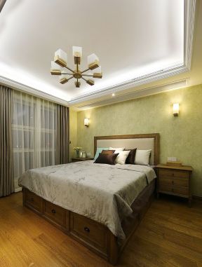 美式风格卧室床头壁灯设计图
