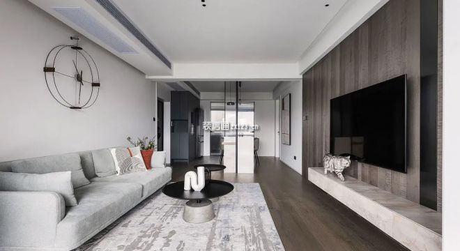 中海凤凰熙岸120平米三居室现代简约风格装修案例