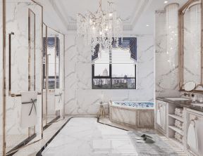 别墅浴室装修效果图 浴室浴缸图片