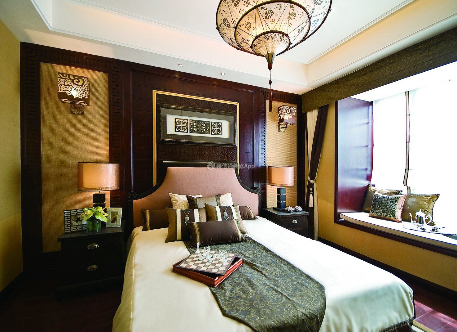 东南亚风格三居室卧室装潢设计图片