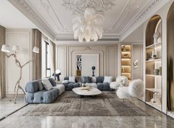 2022法式客厅沙发装潢设计效果图