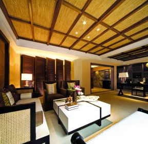 东南亚风格别墅书房沙发装修设计图片-每日推荐