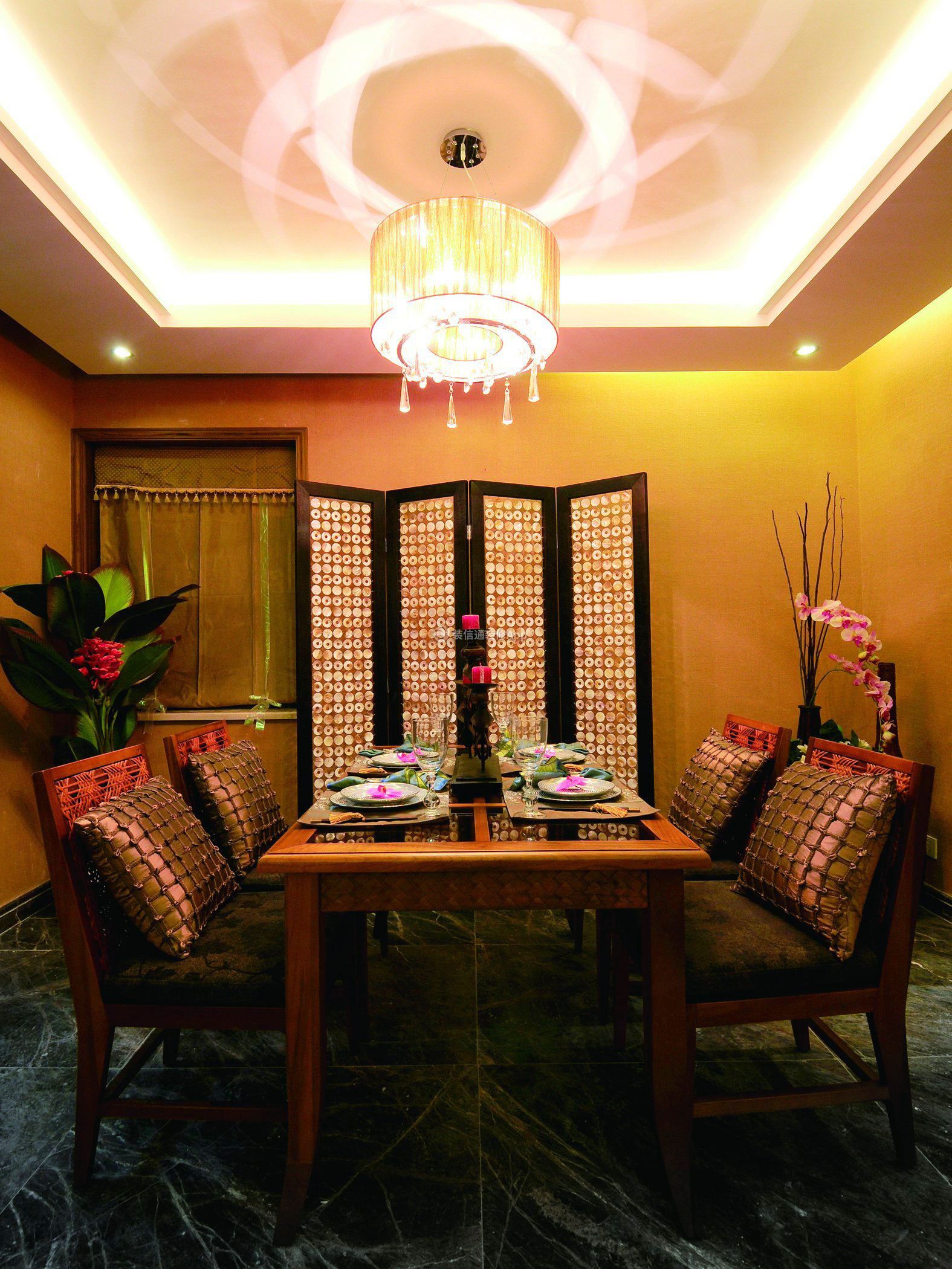 东南亚风格餐厅灯具装饰图片大全:
