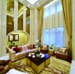 东南亚风格别墅客厅窗帘装饰图片