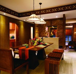 东南亚风格家居餐厅装修实景图-每日推荐
