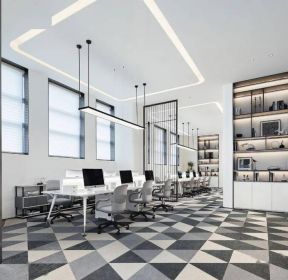 新中式风格办公室装潢设计效果图片-每日推荐