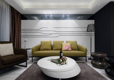 万泰东方现代风格110平米三居室装修案例