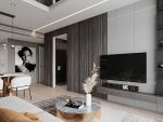 溪湾雅苑120平米现代轻奢风格三居室装修案例