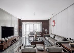 2023新中式房子客厅装修实景图