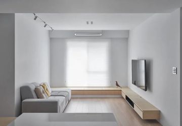 滨江海岸90平米现代极简风格三居室装修案例