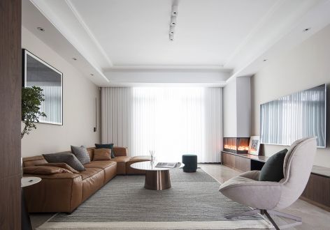 领行国际现代简约风格125平米三居室装修案例