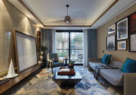 华怡家园现代风格118平米三居室装修案例