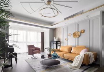 鸿通·翡翠城·檀悦151平米轻奢风格三居室装修效果图案例