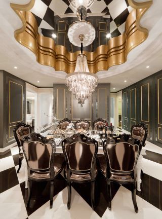 600平古典风格别墅餐厅装修图片欣赏