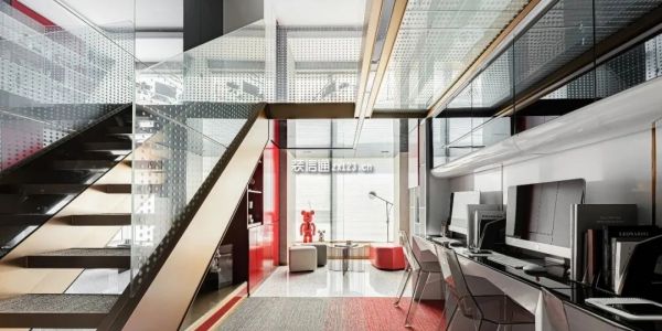loft办公室现代风格90㎡设计方案