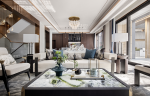 星华柏樾龙山新中式风格550平米别墅装修设计图案例