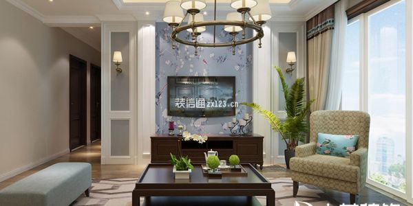 雍景新城139平美式三居装修案例美式风格139㎡设计方案