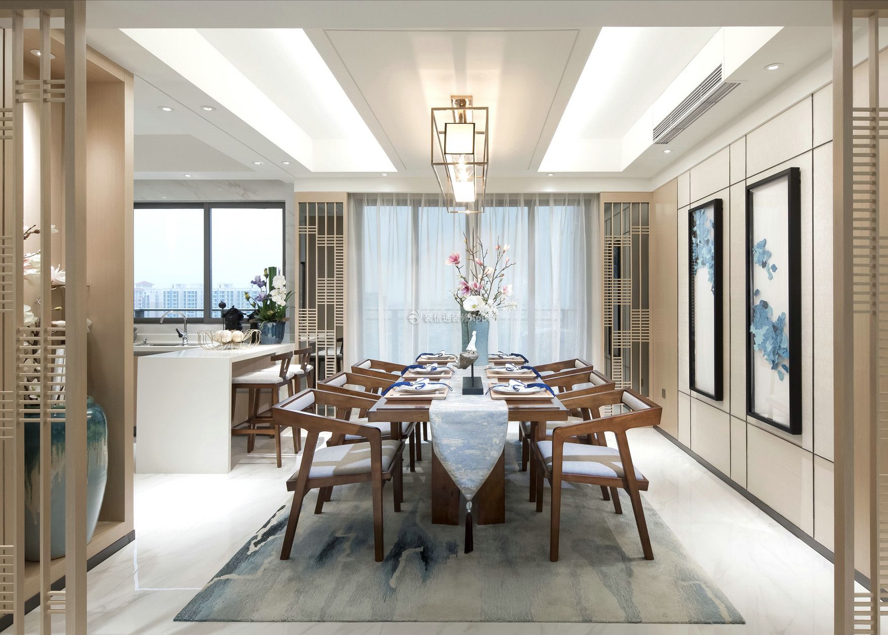 2023新中式风格室内餐厅装修设计图片