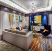 新中式风格客厅地毯装修设计图片