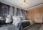 新中式风格卧室床头墙面装饰效果图片