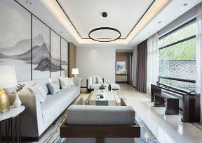 新中式客厅沙发图片 新中式客厅沙发背景墙效果图
