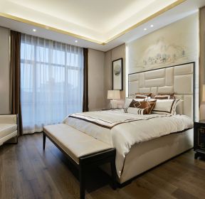 2022新中式风格卧室窗帘装潢设计图片-每日推荐